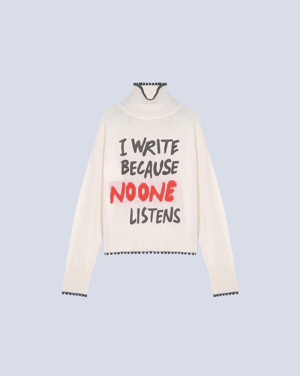 Absolut Cashmere - Pull Wording Majora - Combo Écru - Femme