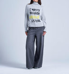 Absolut Cashmere - Pull Wording Majora - Combo Gris Chine Clair - Femme
