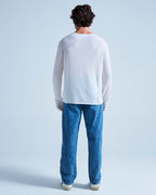 Pull Col Rond Finitions Roulées Taylor - Blanc - 100% Cachemire 12Gg - Mixte