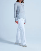Pull Col Rond Finitions Roulées Taylor - Gris Chine Clair - 100% Cachemire 12Gg - Mixte