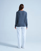 Pull Col Rond Finitions Roulées Taylor - Gris Chine Foncé - 100% Cachemire 12Gg - Mixte