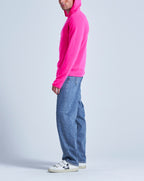 Absolut Cashmere - Gilet Capuche Finitions Roulées Leone - Rose Fluo - 100% Cachemire 12GG - Mixte