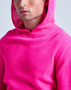 Absolut Cashmere - Gilet Capuche Finitions Roulées Leone - Rose Fluo - 100% Cachemire 12GG - Mixte
