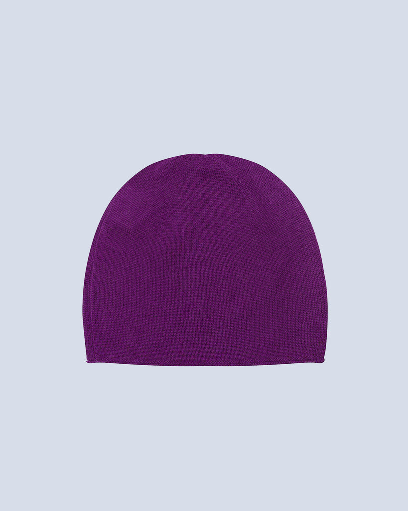 Absolut Cashmere - Bonnet Finitions Roulettées Billy - Aubergine - 100% Cachemire 12GG - Mixte