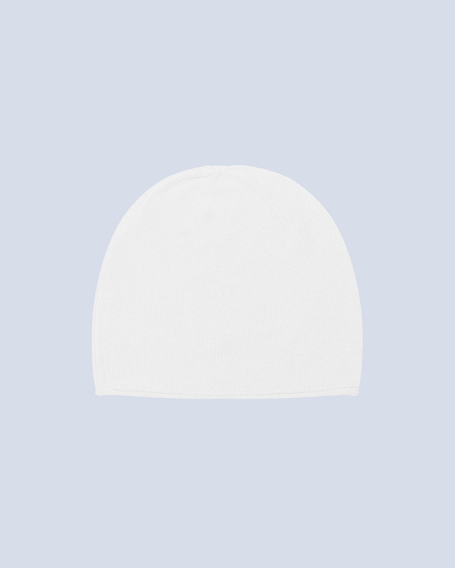 Bonnet Finitions Roulettées Billy - Blanc - 100% Cachemire 12Gg - Mixte