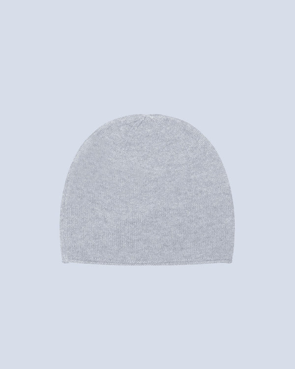 Bonnet Finitions Roulettées Billy - Gris Chine Clair - 100% Cachemire 12Gg - Mixte