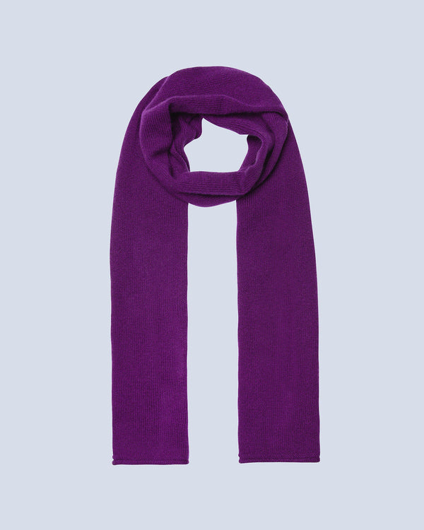 Écharpe Finitions Roulettées Jordan - Aubergine - 100% Cachemire 12Gg - Mixte