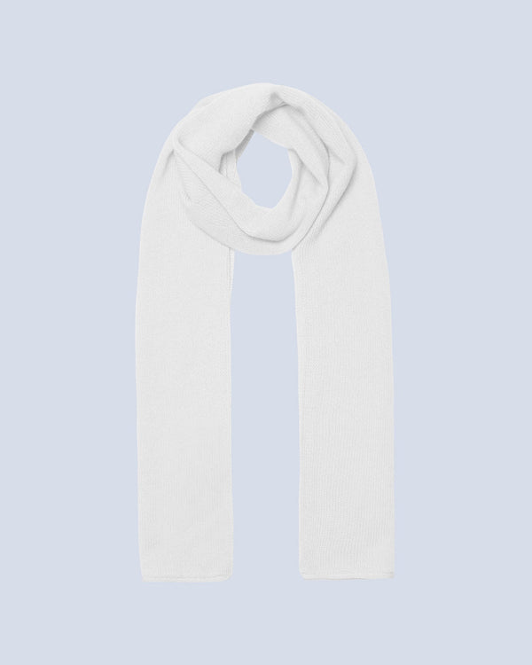 Écharpe Finitions Roulettées Jordan - Blanc - 100% Cachemire 12Gg - Mixte