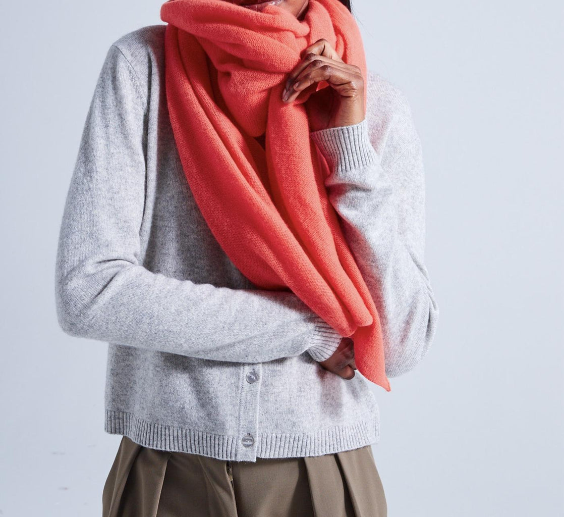 Absolut Cashmere - Écharpe Infinity - Corail Fluo - 100% Cachemire 7GG - Femme