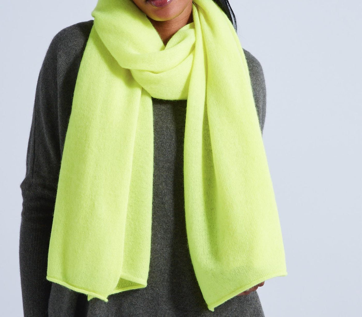Absolut Cashmere - Écharpe Infinity - Jaune Fluo - 100% Cachemire 7GG - Femme