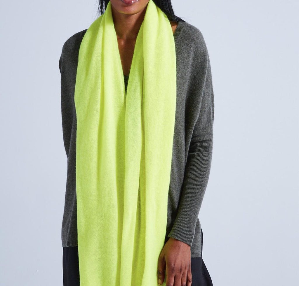 Absolut Cashmere - Écharpe Infinity - Jaune Fluo - 100% Cachemire 7GG - Femme