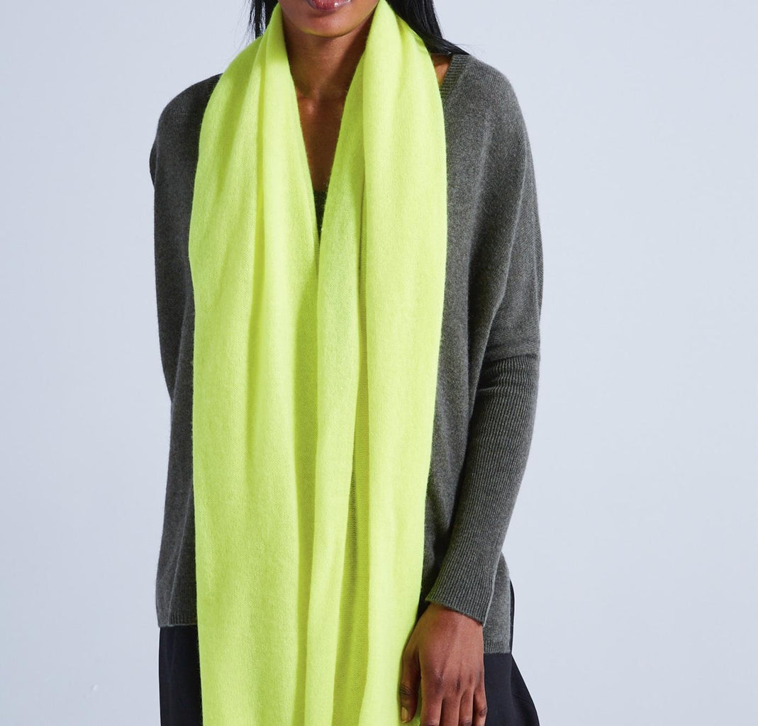 Absolut Cashmere - Écharpe Infinity - Jaune Fluo - 100% Cachemire 7GG - Femme
