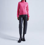 Absolut Cashmere - Pull Col Roulé Manches Longues Themys - Rose Fluo - 100% Cachemire 12GG - Femme