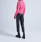 Absolut Cashmere - Pull Col Roulé Manches Longues Themys - Rose Fluo - 100% Cachemire 12GG - Femme