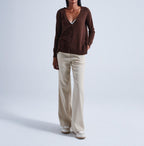 Absolut Cashmere - Cardigan Large Manches Longues Antigone - Chocolat - 100% Cachemire 12GG - Femme