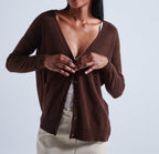 Absolut Cashmere - Cardigan Large Manches Longues Antigone - Chocolat - 100% Cachemire 12GG - Femme
