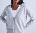 Absolut Cashmere - Cardigan Large Manches Longues Antigone - Gris Chine Clair - 100% Cachemire 12GG - Femme