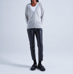 Absolut Cashmere - Cardigan Large Manches Longues Antigone - Gris Chine Clair - 100% Cachemire 12GG - Femme