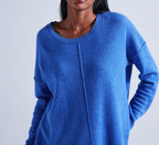 Absolut Cashmere - Pull Col Rond Manches Longues Kenza - Denim - 100% Cachemire 12GG - Femme