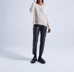 Absolut Cashmere - Pull Col Rond Manches Longues Kenza - Grège - 100% Cachemire 12GG - Femme