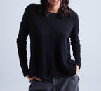 Absolut Cashmere - Pull Col Rond Manches Longues Kenza - Noir - 100% Cachemire 12GG - Femme