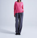 Absolut Cashmere - Pull Col Rond Manches Longues Kenza - Rose Fluo - 100% Cachemire 12GG - Femme