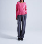 Absolut Cashmere - Pull Col Rond Manches Longues Kenza - Rose Fluo - 100% Cachemire 12GG - Femme