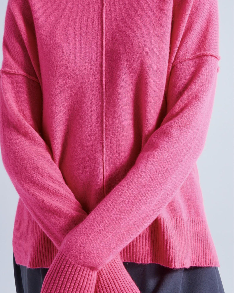 Absolut Cashmere - Pull Col Rond Manches Longues Kenza - Rose Fluo - 100% Cachemire 12GG - Femme