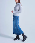 Absolut Cashmere - Pull Col Montant En Cote Selina - Gris Chine Clair - Femme