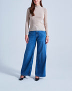 Absolut Cashmere - Pull Col Montant En Cote Selina - Grège - Femme
