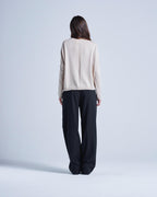 Absolut Cashmere - Pull Col Rond Manches Longues Ligne Central Alda - Grège - Femme