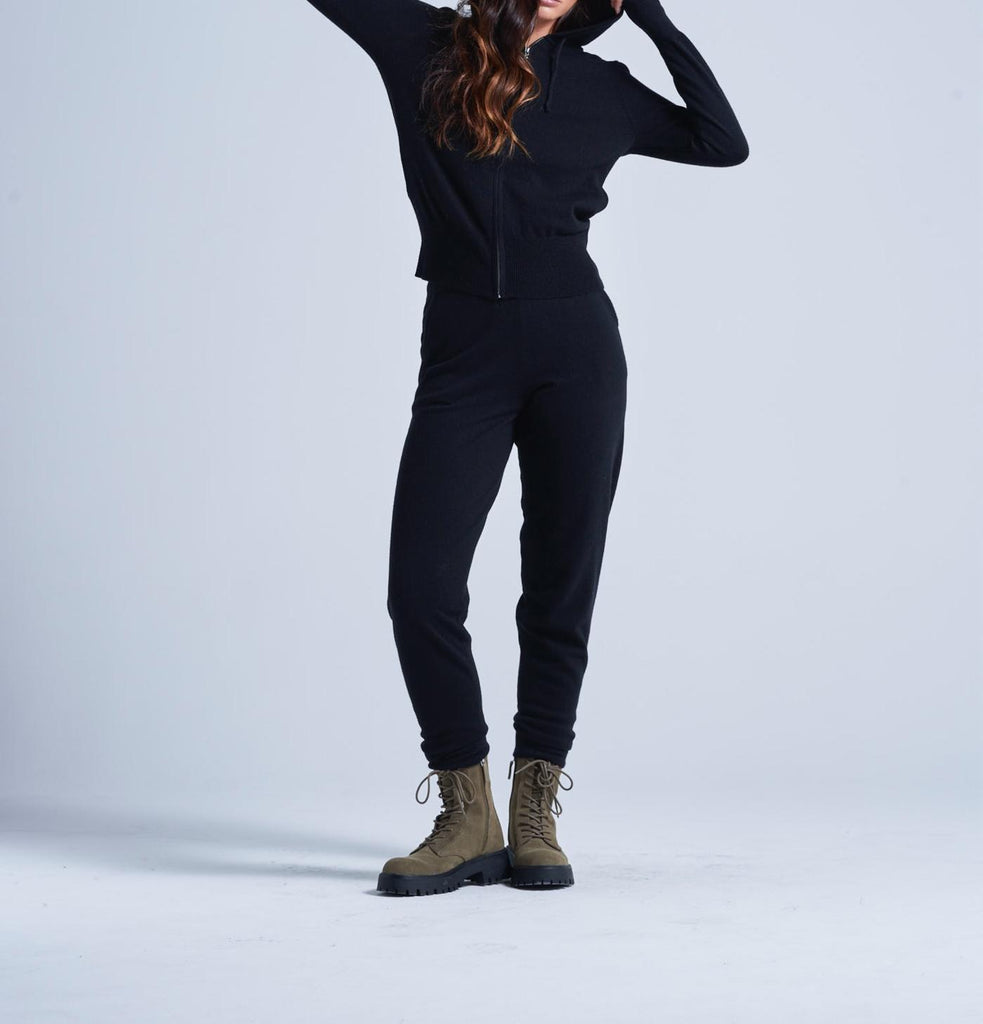 Absolut Cashmere - Gilet Capuche Zip Manches Longues Ella - Noir - Femme