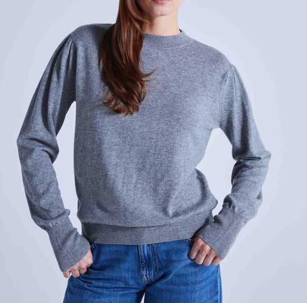 Absolut Cashmere - Pull Col Rond Manches Longues Gigot Picadilly - Gris Chine Foncé - Femme
