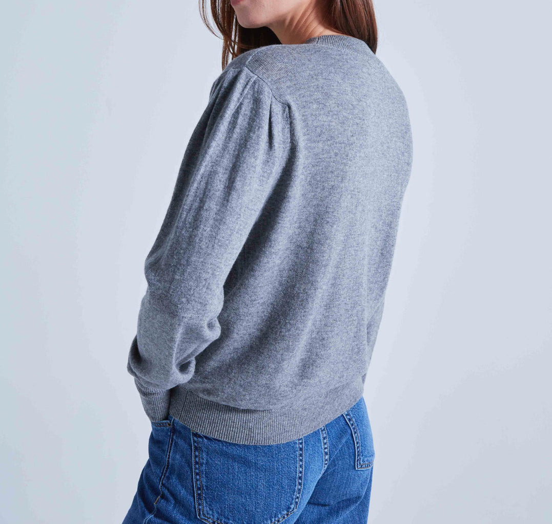 Absolut Cashmere - Pull Col Rond Manches Longues Gigot Picadilly - Gris Chine Foncé - Femme