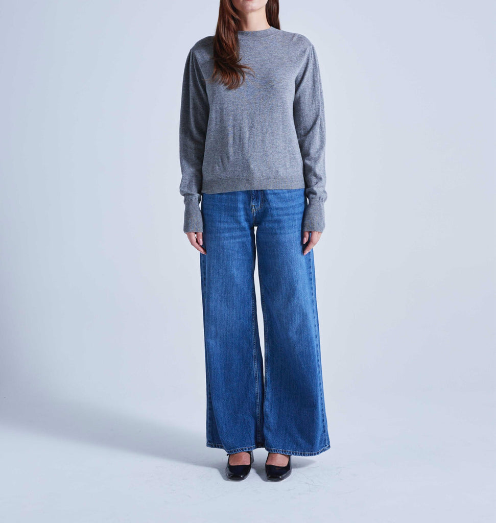 Absolut Cashmere - Pull Col Rond Manches Longues Gigot Picadilly - Gris Chine Foncé - Femme