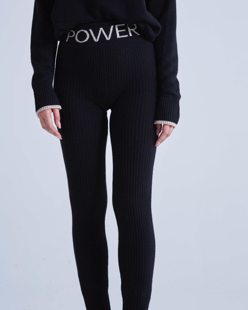 Absolut Cashmere - Legging Avec Jacquard Nava - Noir W Grège - Femme
