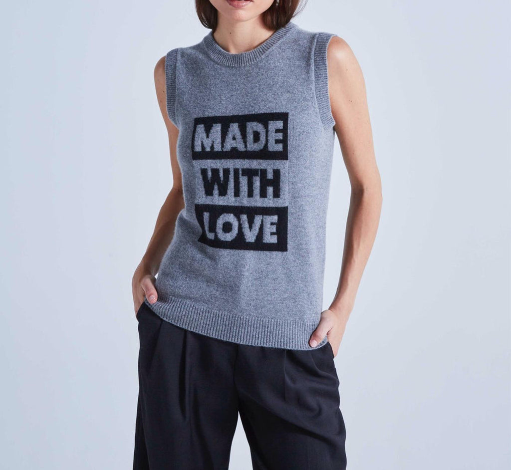 Absolut Cashmere - Pull Jacquard Love Mc Dea - Love Gris Chine Foncé - Femme