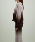 Absolut Cashmere - Polo Manches Longues Dip Dye Karen - Grège Dd Chocolat - Femme