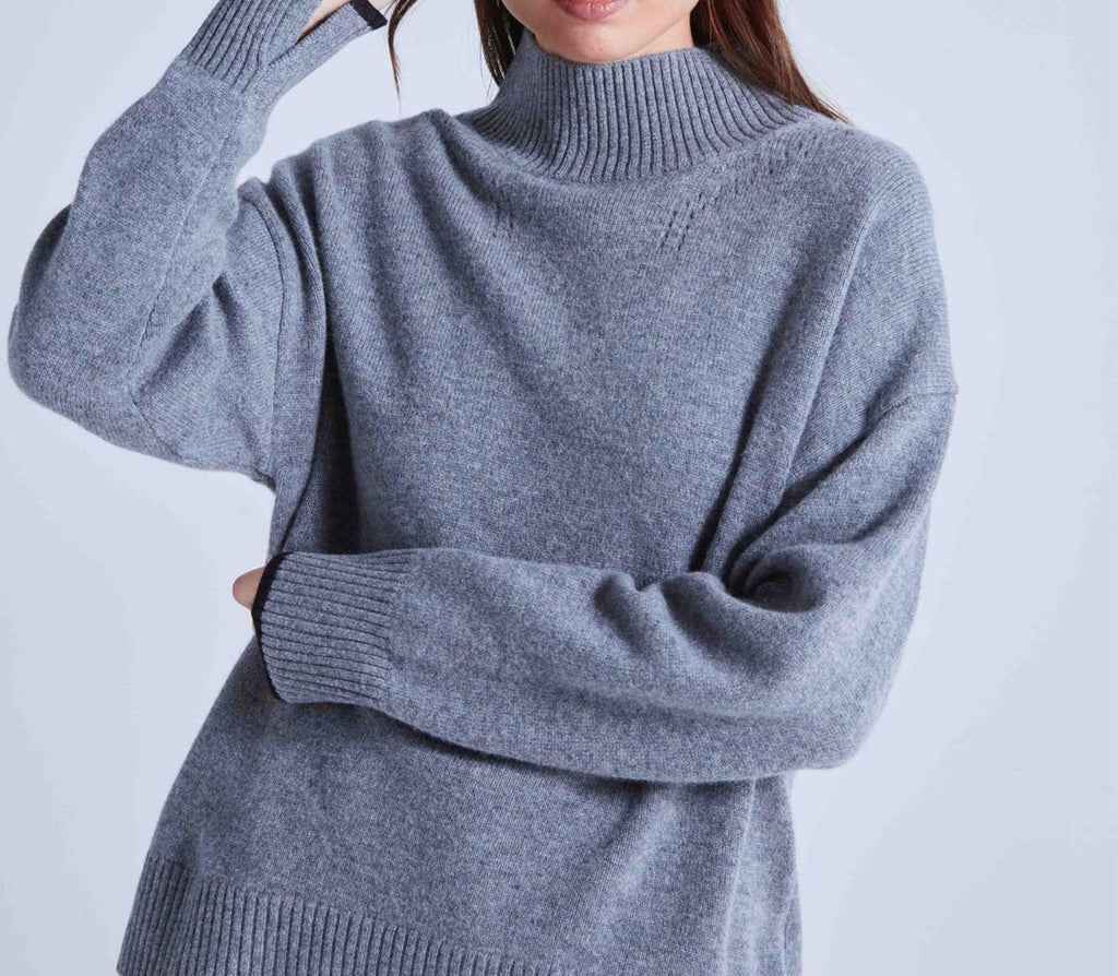 Absolut Cashmere - Pull Manches Longues Rayure Poignets Jackie - Gris Chine Foncé - Femme