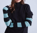 Absolut Cashmere - Mitaines Longues Rayées Avoriaz - Noir-Amande - Femme