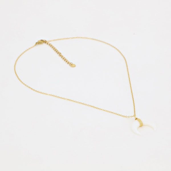 Collier Molokini En Nacre Blanche - Laiton Doré