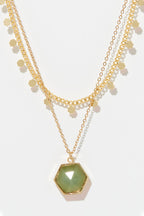 Collier Tupai Aventurine Verte - Laiton Doré