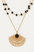 Collier Santorin Onyx - Laiton Doré