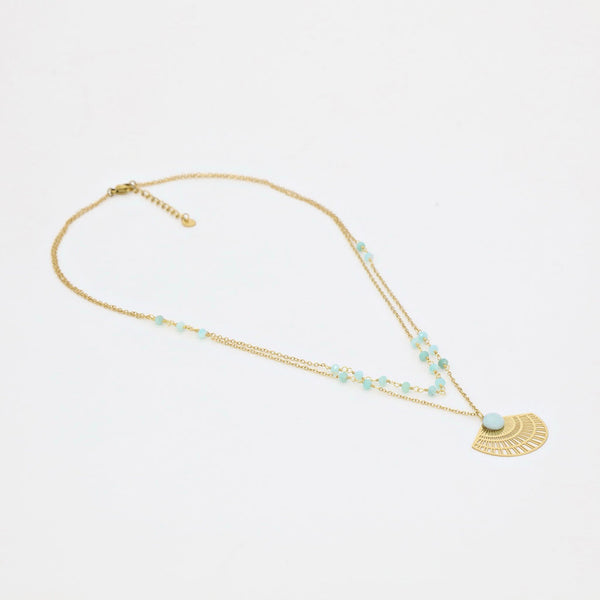 Collier Santorin Amazonite - Laiton Doré
