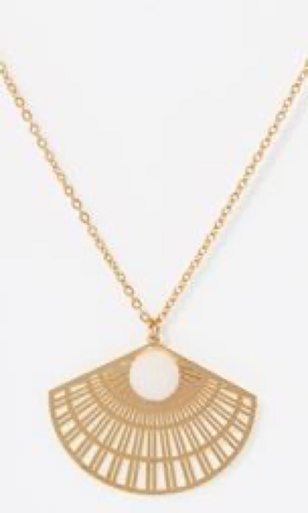 Collier Santorin Quartz - Laiton Doré