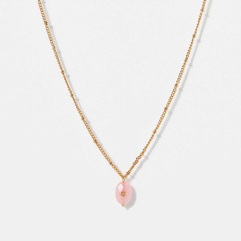 Collier Maeva En Jade Rose - Laiton Doré