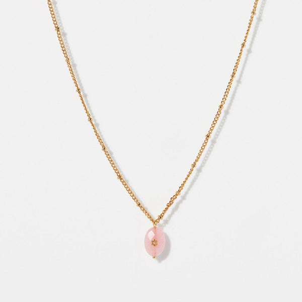 Collier Maeva En Jade Rose - Laiton Doré