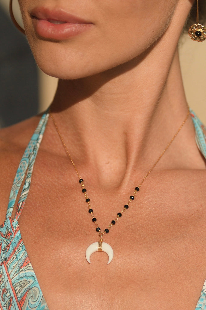 Collier Maupiti Onyx - Laiton Doré