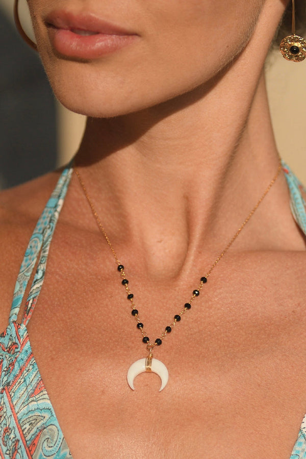 Collier Maupiti Onyx - Laiton Doré