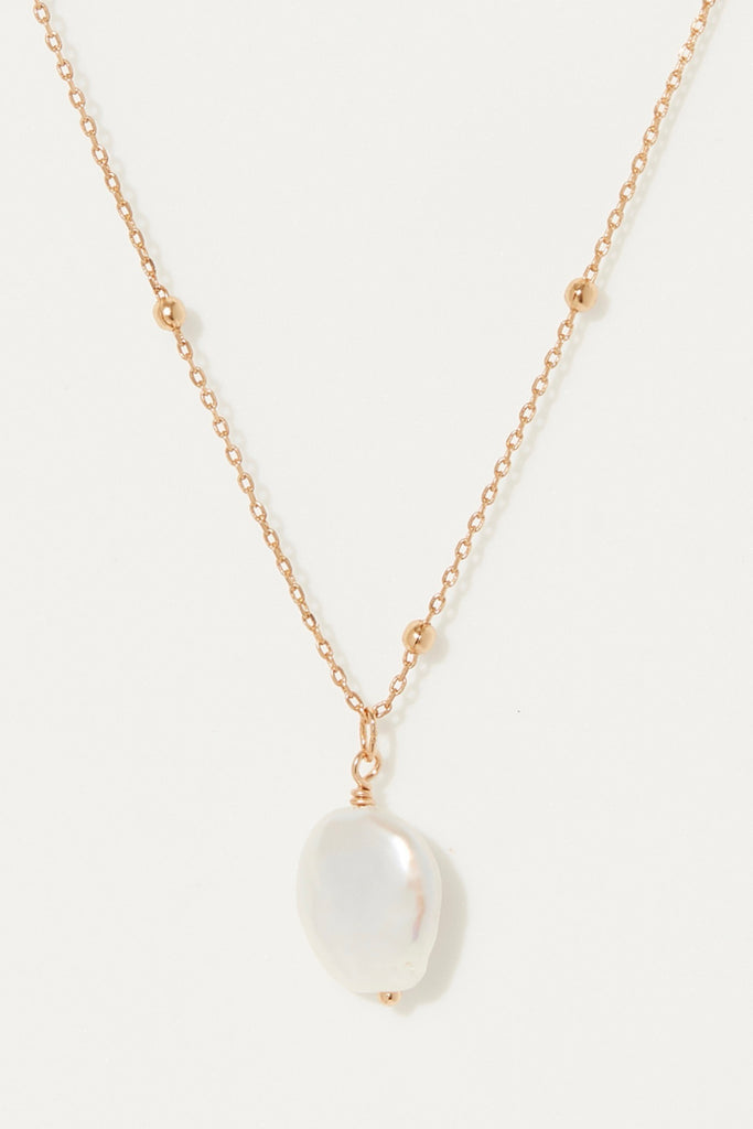 Collier Banyan Three Nacre Blanche - Laiton Doré